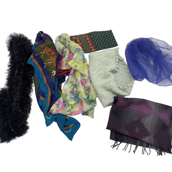 5lbs of Assorted Brand Neck Scarf Great for Crafting or Wearing - Picture 3 of 5